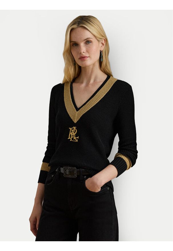 Lauren Ralph Lauren - LAUREN RALPH LAUREN Sweter 200979666001 Czarny Relaxed Fit. Kolor: czarny. Materiał: bawełna, wiskoza