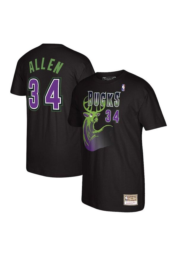 Mitchell & Ness - Koszulka Milwaukee Bucks NBA Script N&N Bucks Ray Allen. Kolor: czarny. Sport: koszykówka