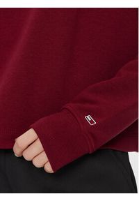 Tommy Jeans Bluza Ess Logo DW0DW16393 Bordowy Cropped Fit. Kolor: czerwony. Materiał: bawełna, syntetyk