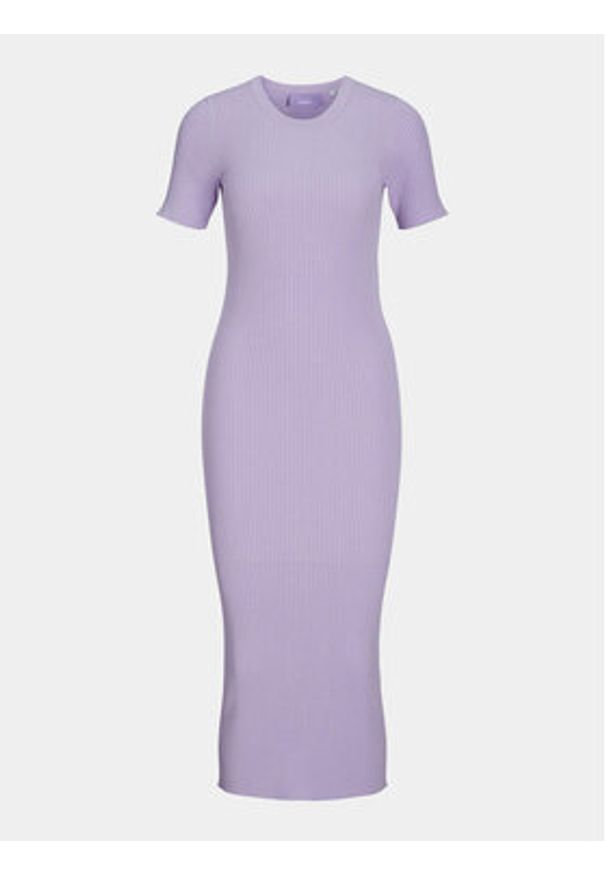 JJXX Sukienka dzianinowa Ellie 12254342 Fioletowy Slim Fit. Kolor: fioletowy. Materiał: wiskoza