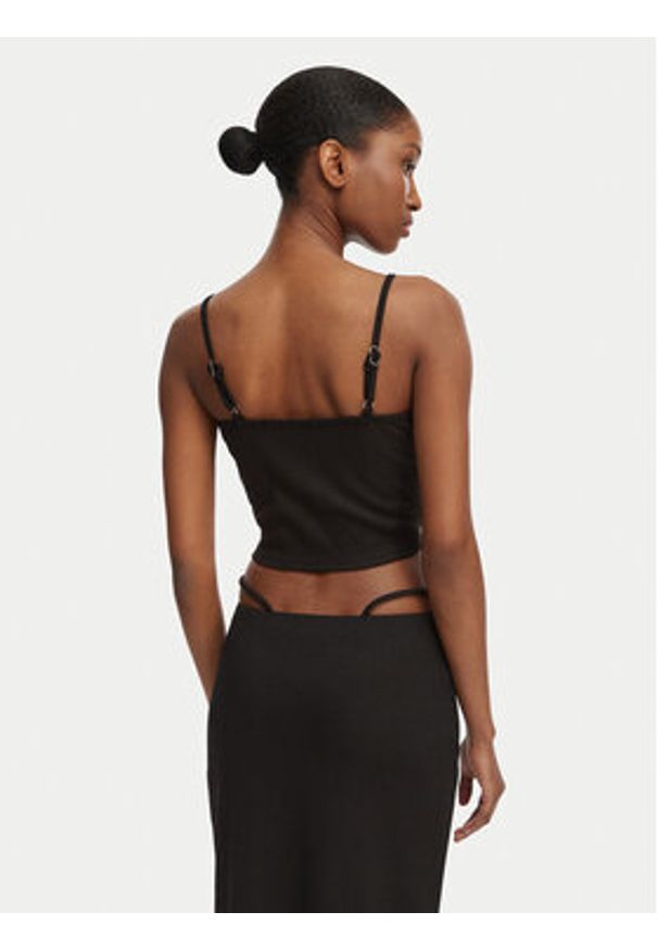 Guess Top E6GP01 KG322 Czarny Slim Fit. Kolor: czarny. Materiał: syntetyk