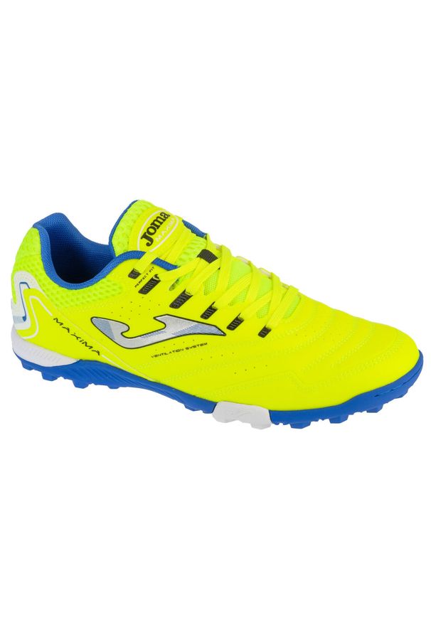 Joma - Buty piłkarskie - turfy męskie, Maxima 25 MAXS TF. Kolor: żółty, wielokolorowy, niebieski. Sport: piłka nożna