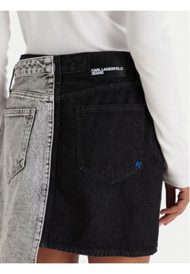 Karl Lagerfeld Jeans Spódnica jeansowa B1W12015 Szary Regular Fit. Kolor: szary. Materiał: bawełna