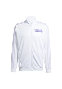 Adidas - Bluza dresowa Real Madrid. Kolor: biały. Materiał: dresówka. Sport: piłka nożna
