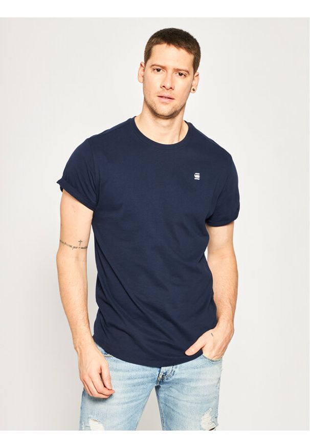 G-Star RAW - G-Star Raw T-Shirt Lash R T D16396-2653-B111 Granatowy Regular Fit. Kolor: niebieski. Materiał: bawełna