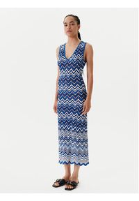 Morgan Sukienka dzianinowa 251-RMORTI Niebieski Slim Fit. Kolor: niebieski. Materiał: syntetyk #3