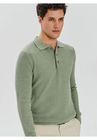 PAKO LORENTE – Zielony sweter męski z kołnierzykiem P24SF-2X-005-Z-0 - Pako Lorente. Kolor: zielony. Materiał: bawełna