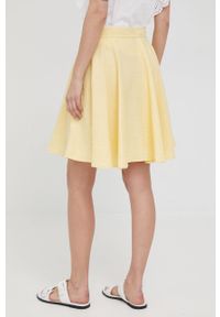 Polo Ralph Lauren spódnica lniana 211863646001 kolor żółty mini rozkloszowana. Kolor: żółty. Materiał: len #2
