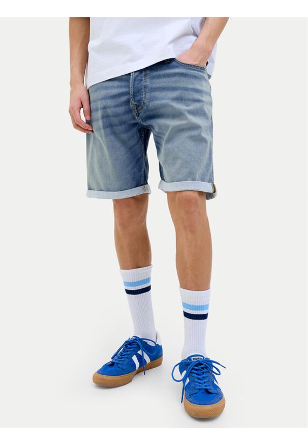 Jack & Jones Szorty jeansowe Rick 12269603 Niebieski Regular Fit. Kolor: niebieski. Materiał: syntetyk, bawełna