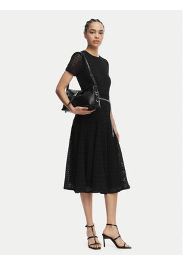 MICHAEL Michael Kors Sukienka codzienna MS683DUKS1 Czarny Regular Fit. Okazja: na co dzień. Kolor: czarny. Materiał: syntetyk. Typ sukienki: proste. Styl: casual