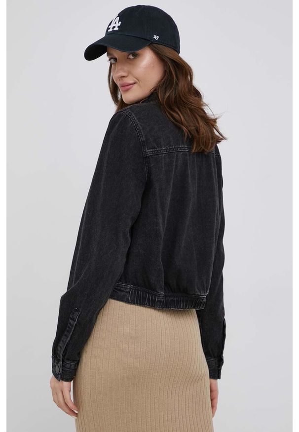 Noisy may - Noisy May kurtka jeansowa damska kolor czarny przejściowa. Okazja: na co dzień. Kolor: czarny. Materiał: jeans. Styl: casual