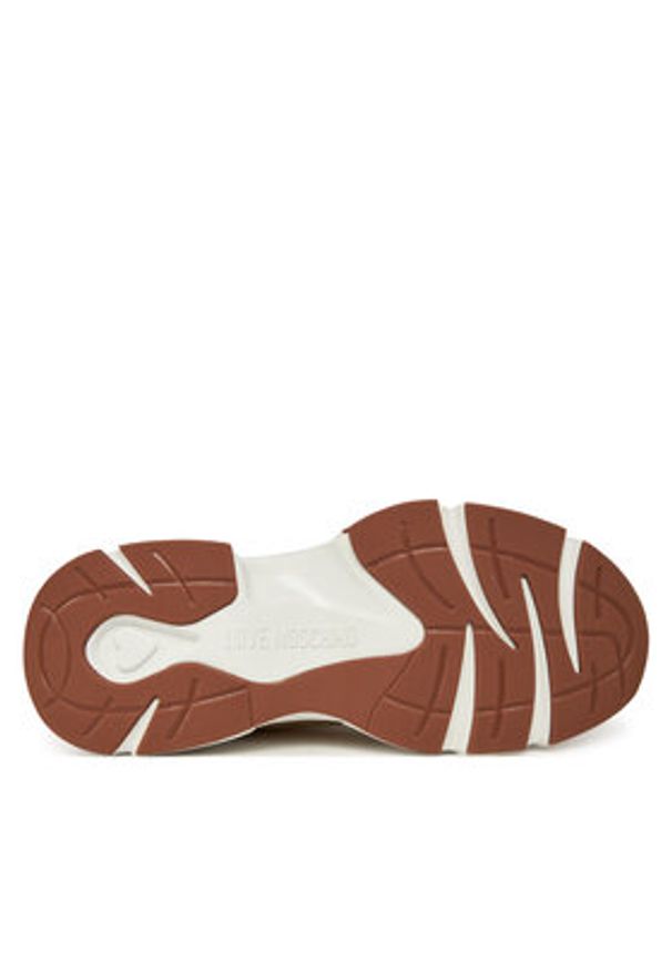 Love Moschino - LOVE MOSCHINO Sneakersy JA15246G0NIQF10B Beżowy. Kolor: beżowy. Materiał: zamsz, skóra