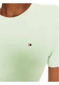 TOMMY HILFIGER - Tommy Hilfiger T-Shirt WW0WW40587 Zielony Slim Fit. Kolor: zielony. Materiał: bawełna