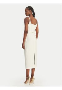 Hugo - HUGO Sukienka koktajlowa Kankeni 50558191 Écru Slim Fit. Materiał: syntetyk. Styl: wizytowy #4