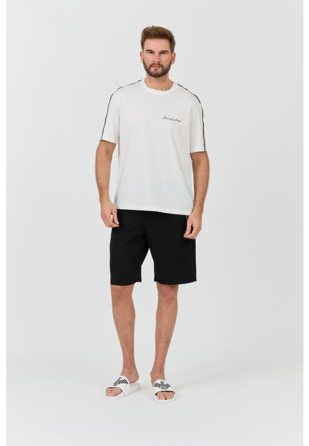 Armani Exchange - ARMANI EXCHANGE Biały męski t-shirt, Rozmiar M. Kolor: biały