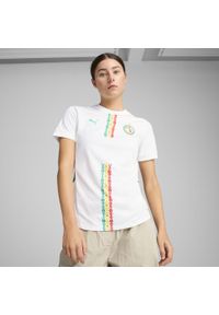 Puma - Damska koszulka domowa Senegal 2025 PUMA White Sport Green. Kolor: zielony, wielokolorowy, biały. Wzór: aplikacja