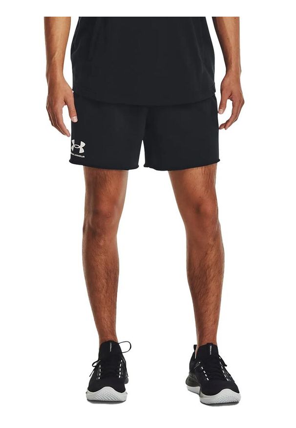 Under Armour - Spodenki fitness męskie UNDER ARMOUR Rival Terry 6" Shorts Szorty. Kolor: czarny. Sport: fitness