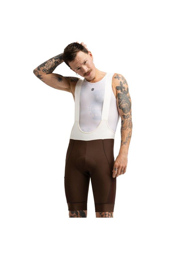 SIROKO - Męskie spodenki rowerowe gravel Kolarstwo Siroko Rugged Brown. Kolor: brązowy. Długość: długie. Sport: kolarstwo