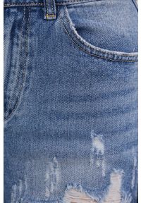 Answear Lab Szorty jeansowe damskie kolor granatowy gładkie high waist. Okazja: na co dzień. Stan: podwyższony. Kolor: niebieski. Materiał: jeans. Wzór: gładki. Styl: wakacyjny #3