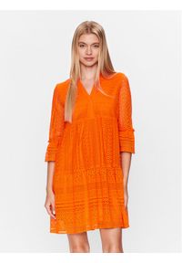Vero Moda Sukienka letnia Honey 10275875 Pomarańczowy Relaxed Fit. Kolor: pomarańczowy. Materiał: bawełna. Sezon: lato #1