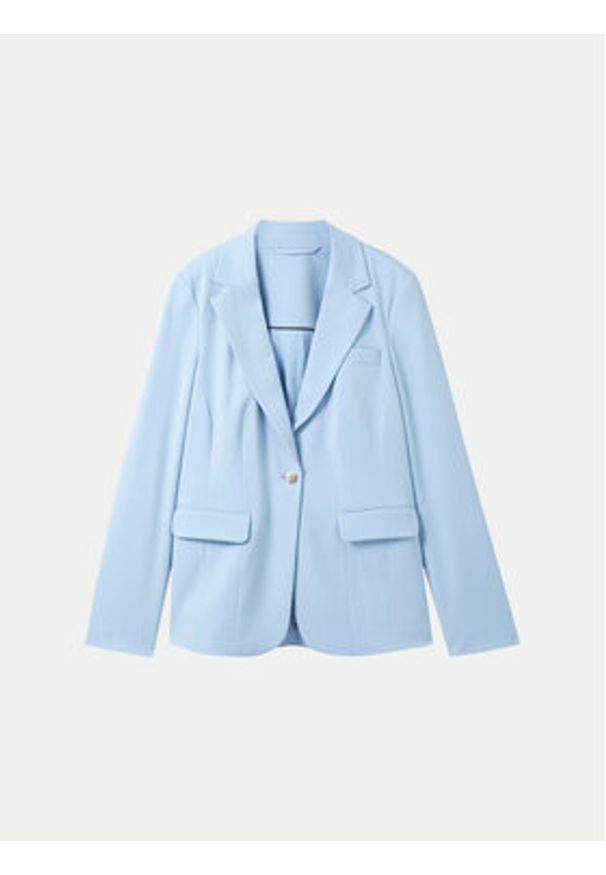 Tom Tailor Marynarka 1040327 Błękitny Regular Fit. Kolor: niebieski. Materiał: syntetyk, wiskoza