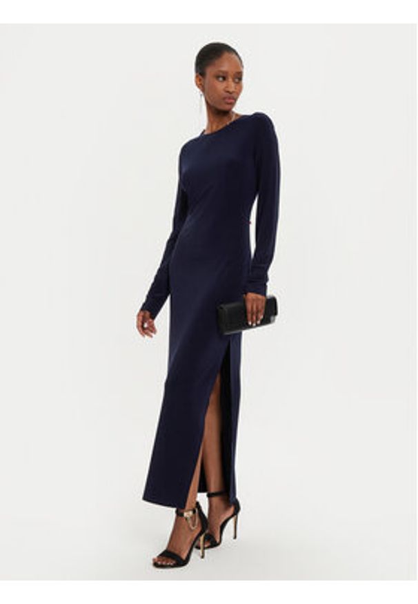 NORMA KAMALI Sukienka wieczorowa KK2243PLE33951 Granatowy Slim Fit. Kolor: niebieski. Materiał: syntetyk. Styl: wizytowy