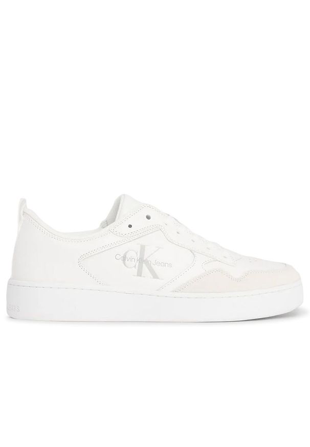 Buty Calvin Klein Basket Cupsole Lth ML YM0YM00574-0K4 - białe. Zapięcie: sznurówki. Kolor: biały. Materiał: guma, materiał, skóra. Szerokość cholewki: normalna