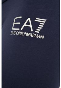 EA7 Emporio Armani legginsy damskie kolor granatowy z nadrukiem. Kolor: niebieski. Materiał: dzianina. Wzór: nadruk #4
