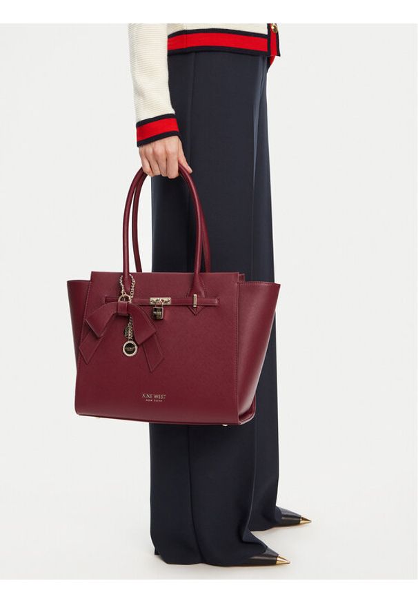 Nine West Torebka CEO-Chelsea-Charm-III-LX10186 Bordowy. Kolor: czerwony. Materiał: skórzane