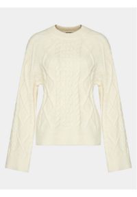 Gina Tricot Sweter 20726 Biały Regular Fit. Kolor: biały. Materiał: syntetyk