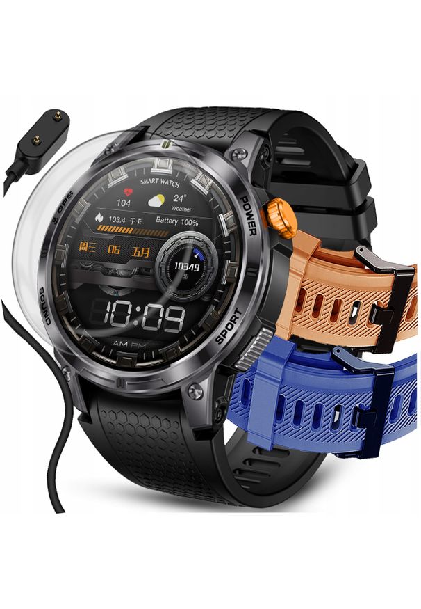 WonderWatch - SMARTWATCH ZEGAREK MĘSKI SPORTOWY GPS WODOSZCZELNY ROZMOWY SPORT ZDROWIE. Rodzaj zegarka: smartwatch. Styl: sportowy