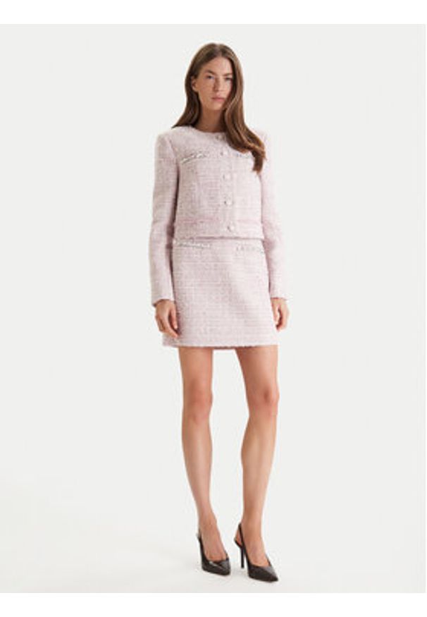 Guess Marynarka W6RL54 WJ632 Różowy Regular Fit. Kolor: różowy. Materiał: syntetyk