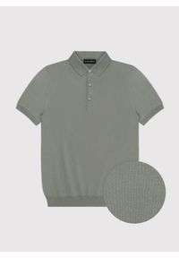 Pako Lorente - PAKO LORENTE – Zielony t-shirt polo. Okazja: na co dzień. Typ kołnierza: polo. Kolor: biały, czarny, zielony. Materiał: poliester, wiskoza. Styl: casual, elegancki #10