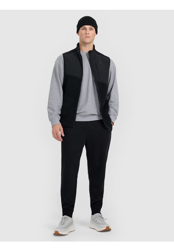 4f - 4F Spodnie dresowe joggery męskie - czarne M. Kolor: czarny. Materiał: dresówka. Sport: turystyka piesza, fitness