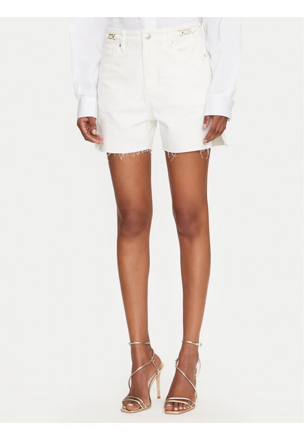 MET Szorty jeansowe M10 137SH Biały Regular Fit. Kolor: biały. Materiał: bawełna