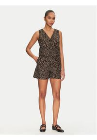 Morgan Kamizelka 251-CBILI.F Brązowy Slim Fit. Kolor: brązowy. Materiał: bawełna