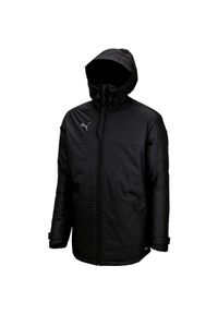 Kurtka Puma Teamfinal Parka Jacket, Mężczyźni. Kolor: czarny. Materiał: poliester, materiał. Sport: piłka nożna