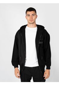 Les Hommes Bluza "Zip Hoodie" | LBH3000700N | Mężczyzna | Czarny. Okazja: na co dzień. Typ kołnierza: kaptur. Kolor: czarny. Materiał: bawełna, poliester. Styl: sportowy, casual, elegancki #3