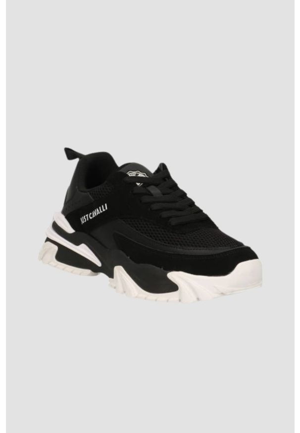 Just Cavalli - JUST CAVALLI Czarne sneakersy FONDO GRUT DIS. 4, Rozmiar 45. Kolor: czarny