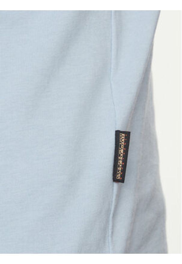 Napapijri T-Shirt S-Bollo NP0A4I3C Błękitny Regular Fit. Kolor: niebieski. Materiał: bawełna