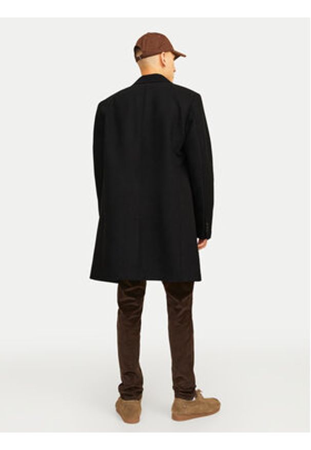 Jack & Jones - Jack&Jones Płaszcz wełniany Harris 12263845 Czarny Regular Fit. Kolor: czarny. Materiał: syntetyk