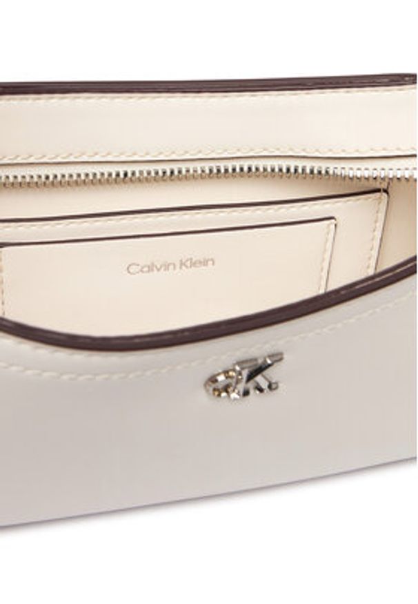 Calvin Klein Torebka Ck Small Shoulder Bag LV04F3170G Biały. Kolor: biały. Materiał: skórzane