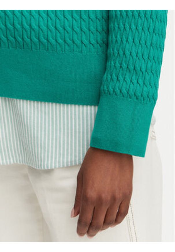 TOMMY HILFIGER - Tommy Hilfiger Sweter Fine WW0WW44993 Zielony Regular Fit. Kolor: zielony. Materiał: bawełna