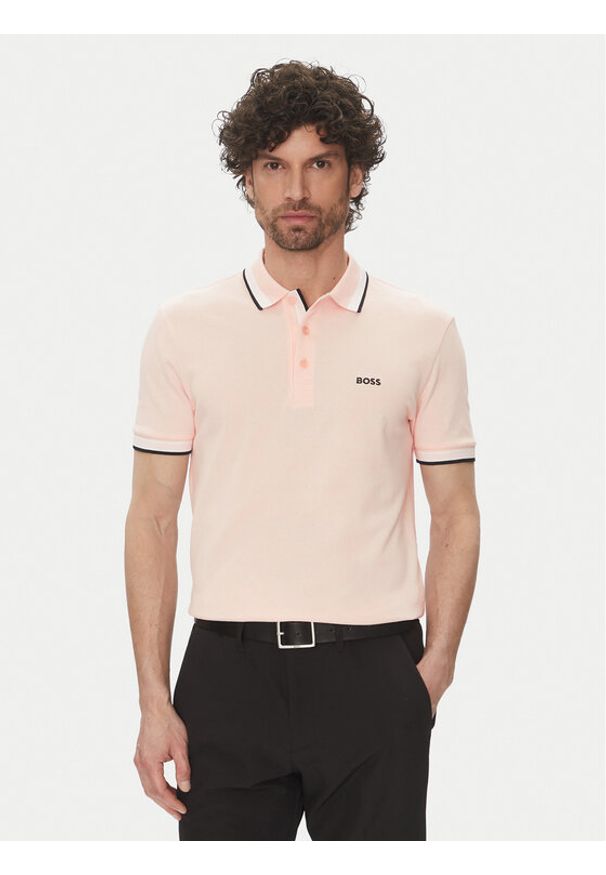 BOSS Polo Paddy 50469055 Różowy Regular Fit. Typ kołnierza: polo. Kolor: różowy. Materiał: bawełna