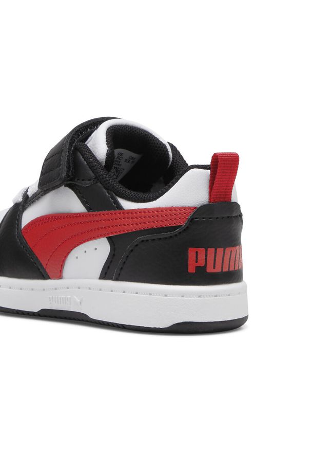 Puma - Sneakersy PUMA Rebound V6 Lo dla małych dzieci PUMA White For All Time Red Black. Kolor: czerwony, biały, wielokolorowy, czarny. Szerokość cholewki: normalna. Sport: turystyka piesza, koszykówka