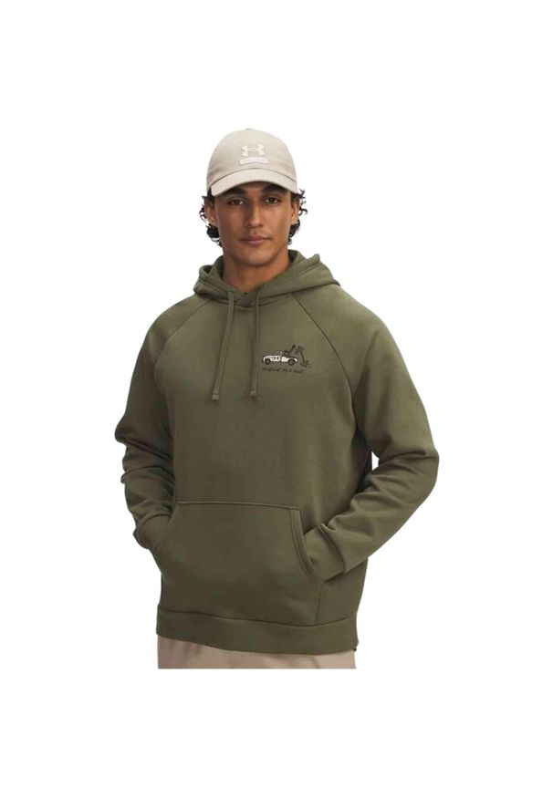 Bluza Under Armour Rival Fleece HBR Logo Hoodie. Kolor: zielony. Sport: fitness