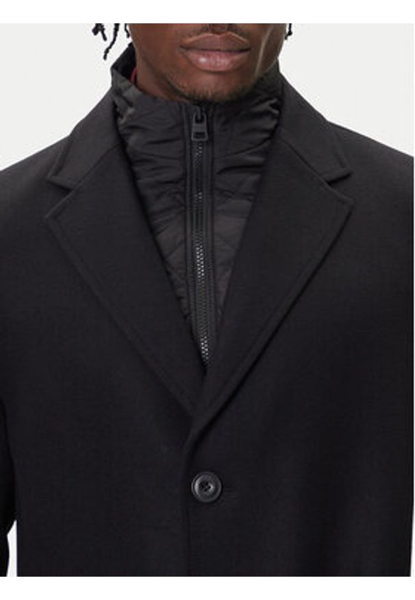 Hugo - HUGO Płaszcz wełniany Milogan2541 50546546 Czarny Regular Fit. Kolor: czarny. Materiał: wełna