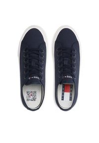 Tommy Jeans Tenisówki Canvas Sneaker EM0EM01299 Granatowy. Kolor: niebieski. Materiał: materiał