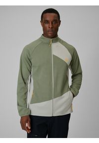 4f - 4F Bluza trekkingowa regular bez kaptura męska - khaki L. Typ kołnierza: bez kaptura. Kolor: oliwkowy, brązowy, wielokolorowy. Materiał: materiał. Długość: długie #1