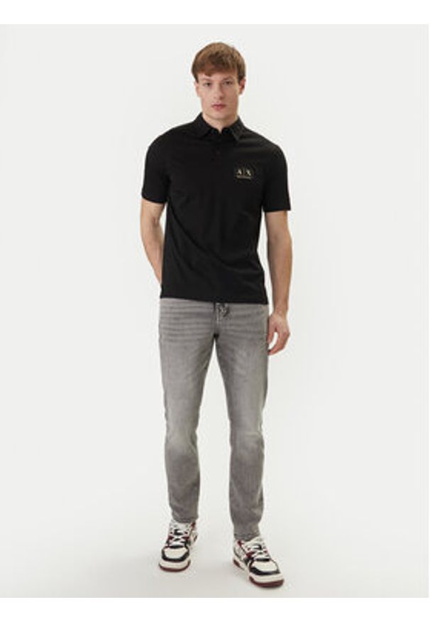 Armani Exchange Polo XM002232 AF10364 UC001 Czarny Regular Fit. Typ kołnierza: polo. Kolor: czarny. Materiał: bawełna
